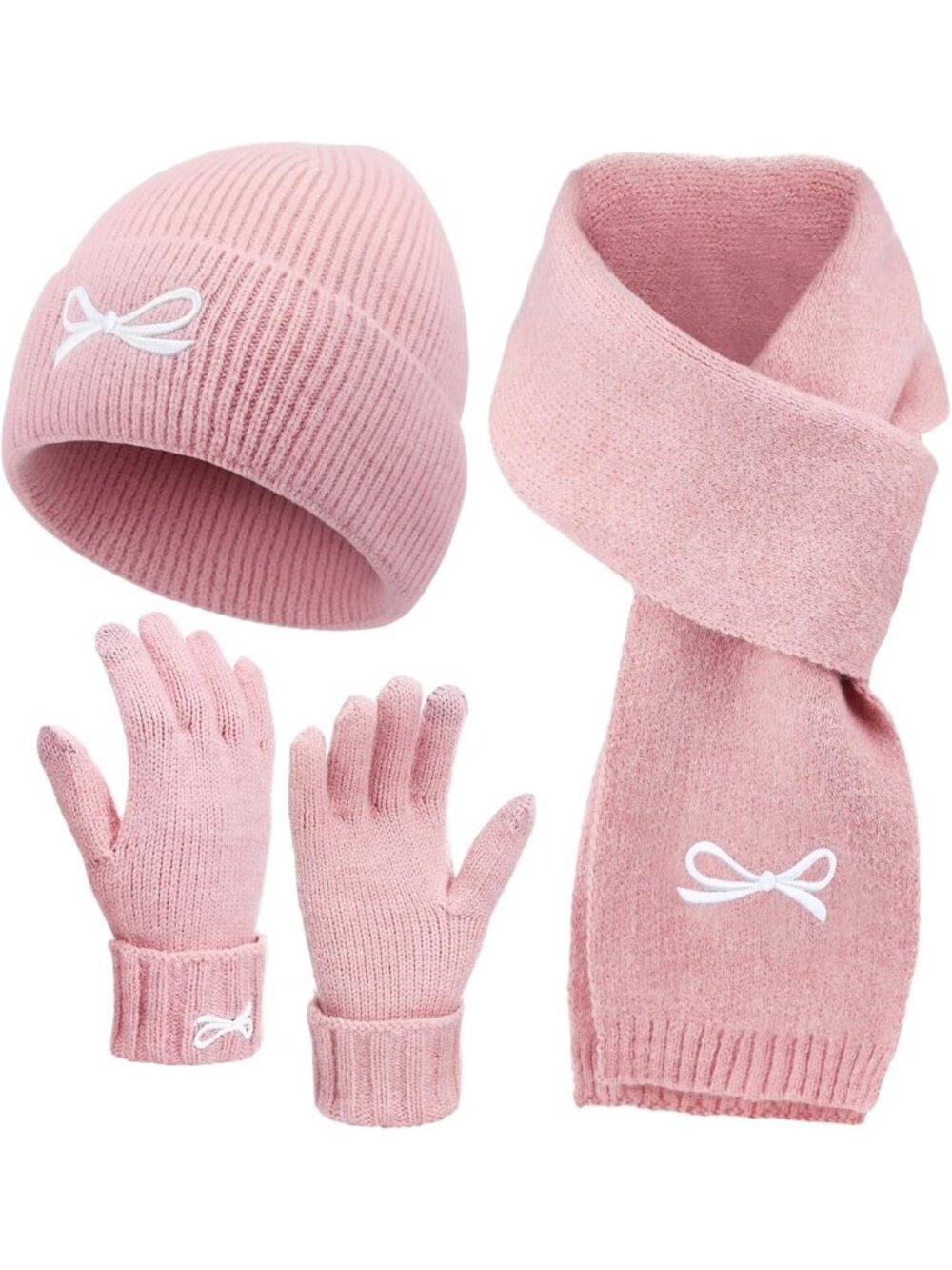 Cozy 3-Piece Knit Set: Beanie, Scarf & Gloves for Women - Winter Essentials